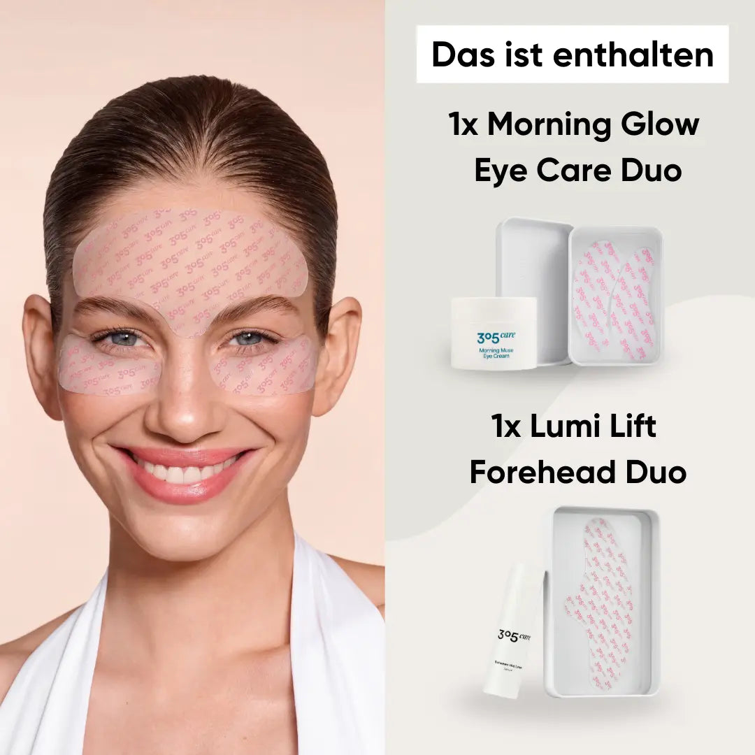 Rosé Bundle für Augen & Stirn - Morning Glow Eye Care Duo + Lumi Lift Forehead Duo